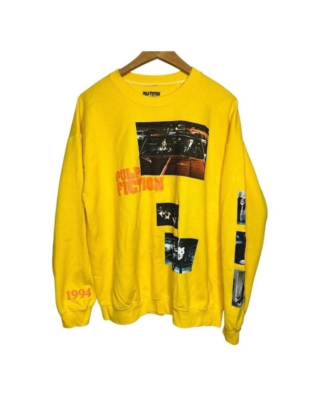 Pulp Fiction 90’s Movie Themed‎ Pullover Yellow Sweatshirt Men’s Size Large